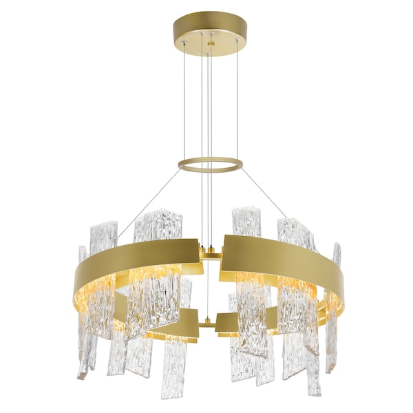 Cwi Lighting Guadiana 24 in LED Satin Gold Chandelier 1246P24-602-A - main